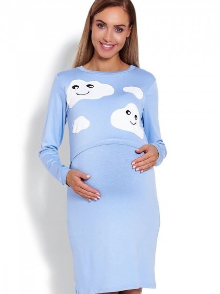 Naktiniai marškiniai PeeKaBoo  (mėlyna) - Naktiniai marškiniai, pižamos, Nėštumo mada