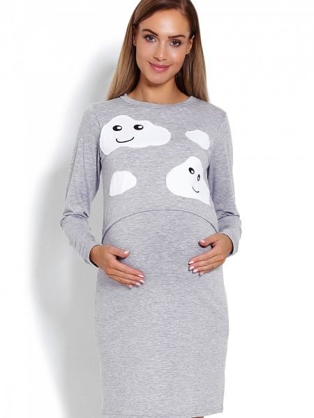 Naktiniai marškiniai PeeKaBoo  (pilka) - Naktiniai marškiniai, pižamos, Nėštumo mada