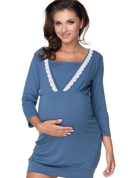Naktiniai marškiniai PeeKaBoo  (mėlyna) - Naktiniai marškiniai, pižamos, Nėštumo mada