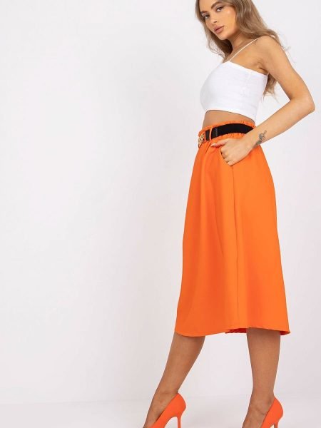 Sijonas Italy Moda  (oranžinė) - Midi, Sijonai