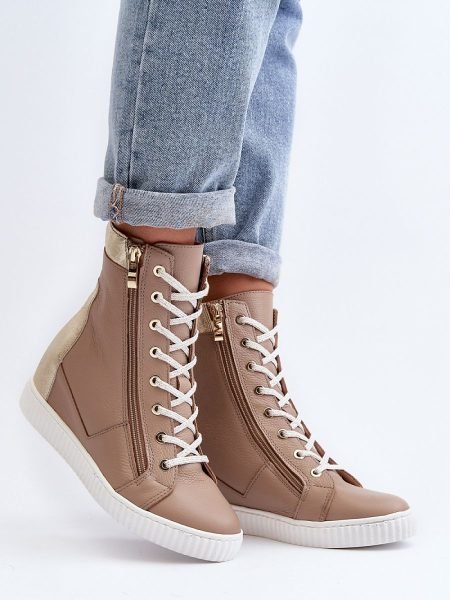 Aukšti laisvalaikio batai su platfprma Step in style  (smėlio spalvos) - Laisvalaikio batai