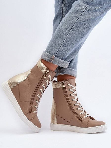 Aukšti laisvalaikio batai su platfprma Step in style  (smėlio spalvos) - Laisvalaikio batai