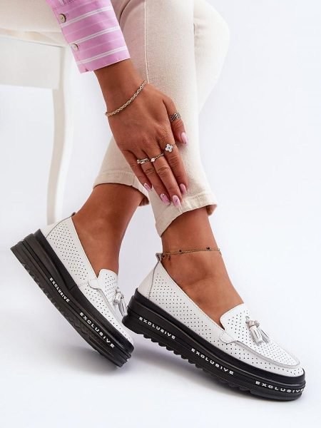 Mokasinai Step in style  (balta) - Bateliai, Su platforma