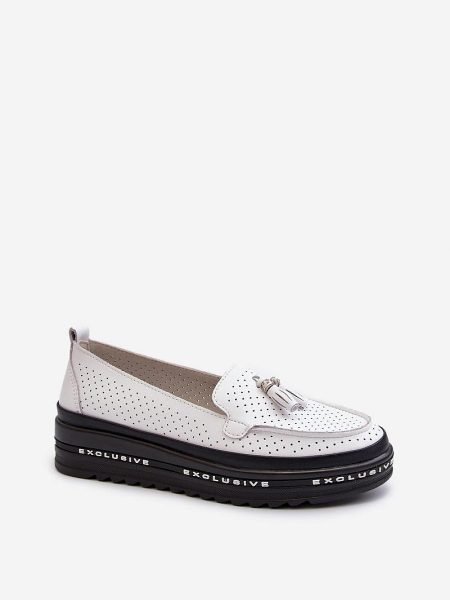 Mokasinai Step in style  (balta) - Bateliai, Su platforma