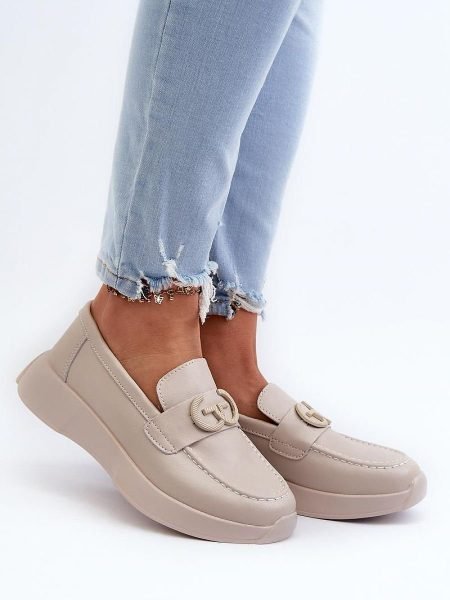 Mokasinai Step in style  (smėlio spalvos) - Bateliai, Mokasinai, Su platforma