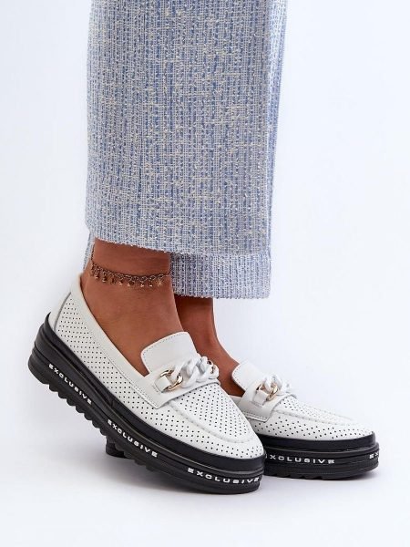 Mokasinai Step in style  (balta) - Bateliai, Su platforma