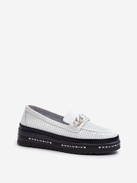 Mokasinai Step in style  (balta) - Bateliai, Su platforma