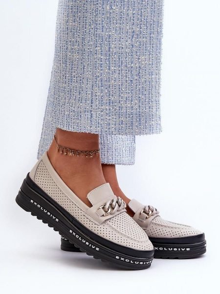 Mokasinai Step in style  (smėlio spalvos) - Bateliai, Su platforma