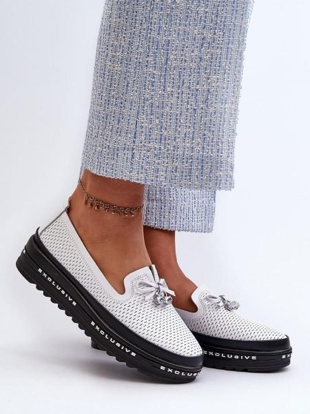 Mokasinai Step in style  (balta) - Bateliai, Su platforma