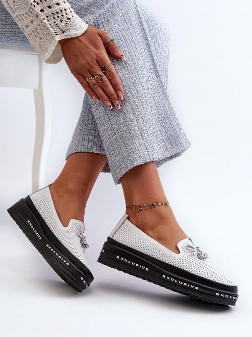 Mokasinai Step in style  (balta) - Bateliai, Su platforma