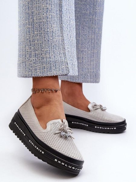 Mokasinai Step in style  (pilka) - Bateliai, Su platforma
