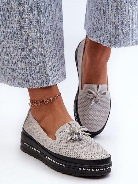 Mokasinai Step in style  (pilka) - Bateliai, Su platforma