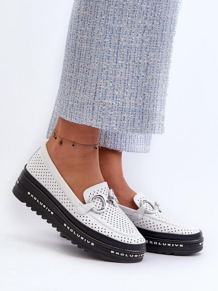Mokasinai Step in style  (balta) - Bateliai, Su platforma