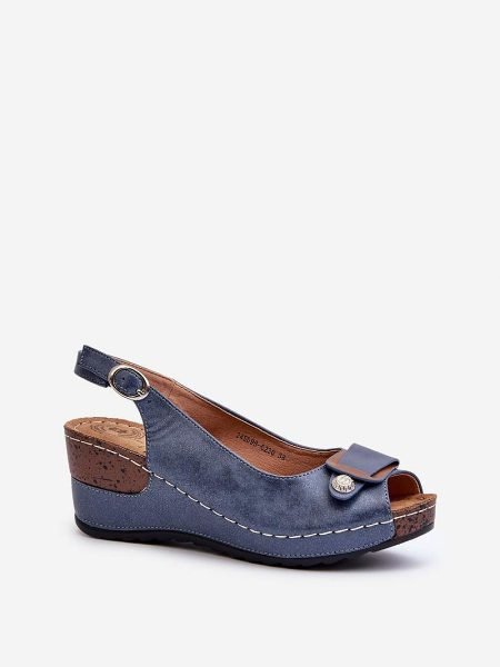 Basutes su platforma Step in style  (mėlyna) - Šlepetės, basutės, Su platforma