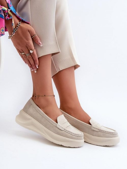 Mokasinai Step in style  (smėlio spalvos) - Bateliai, Mokasinai, Su platforma