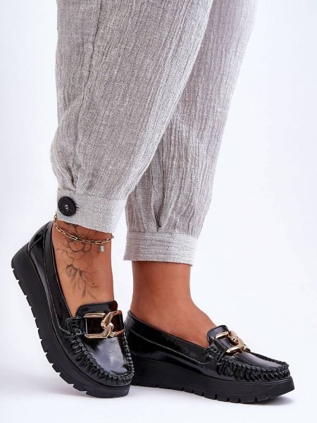Mokasinai Step in style  (juoda) - Bateliai, Su platforma