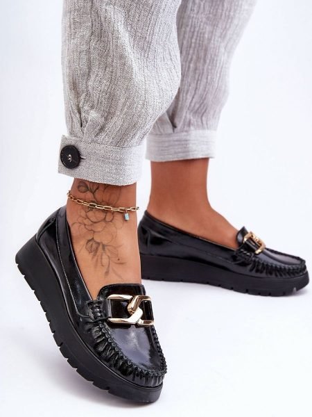 Mokasinai Step in style  (juoda) - Bateliai, Su platforma
