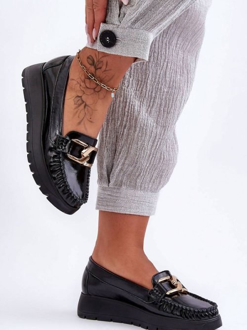 Mokasinai Step in style  (juoda) - Bateliai, Su platforma