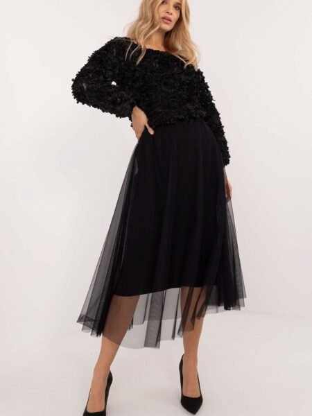 Sijonas Italy Moda  (juoda) - Maxi, Sijonai