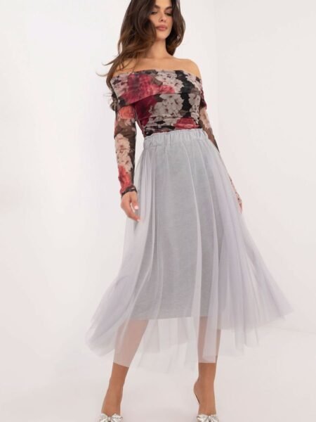 Sijonas Italy Moda  (pilka) - Maxi, Sijonai