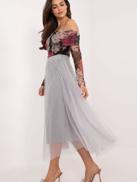 Sijonas Italy Moda  (pilka) - Maxi, Sijonai