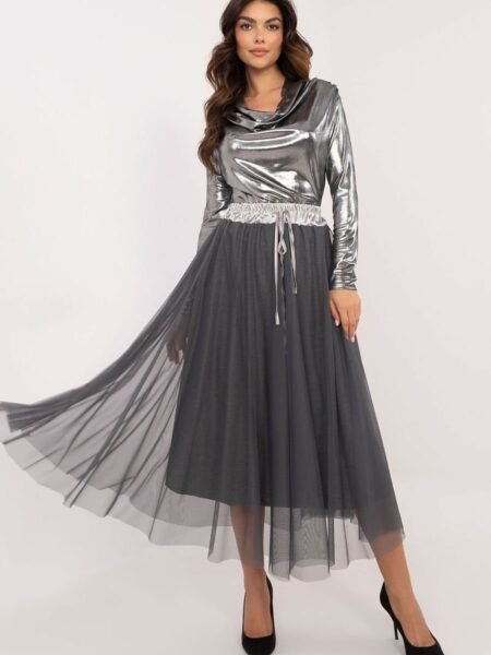 Sijonas Italy Moda  (pilka) - Maxi, Sijonai