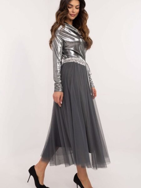 Sijonas Italy Moda  (pilka) - Maxi, Sijonai