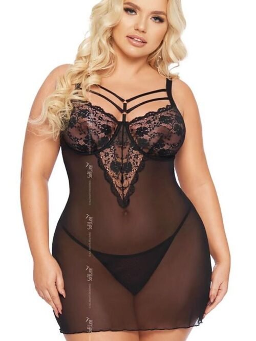 Seksualus rinkinys SoftLine Collection  (juoda) - Seksualus apatinis trikotažas, Seksualūs rinkiniai