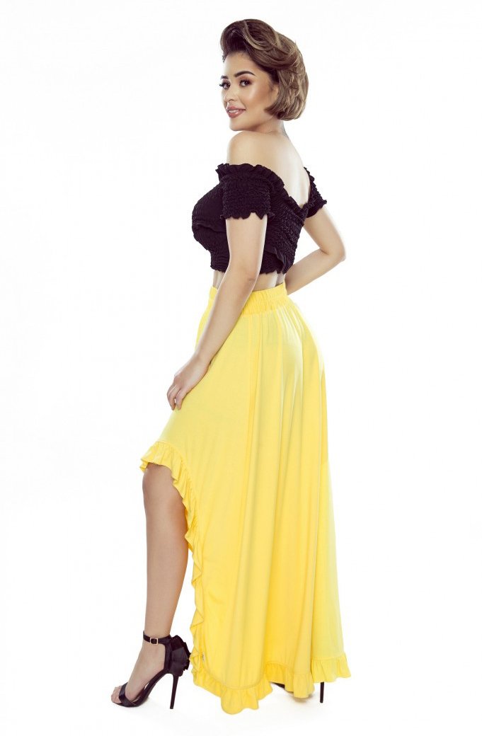 426-1 Asimetriška maksimali sijonas su volanu - CITRINA - Uncategorized