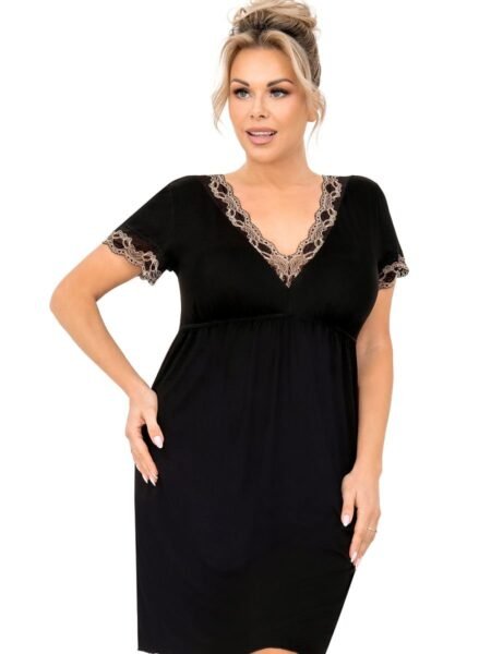 Naktiniai marškiniai Donna  (juoda) - Naktiniai marškiniai