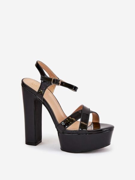 Sandalai su kulnu Step in style  (juoda) - Šlepetės, basutės, Su kulnu, Su platforma