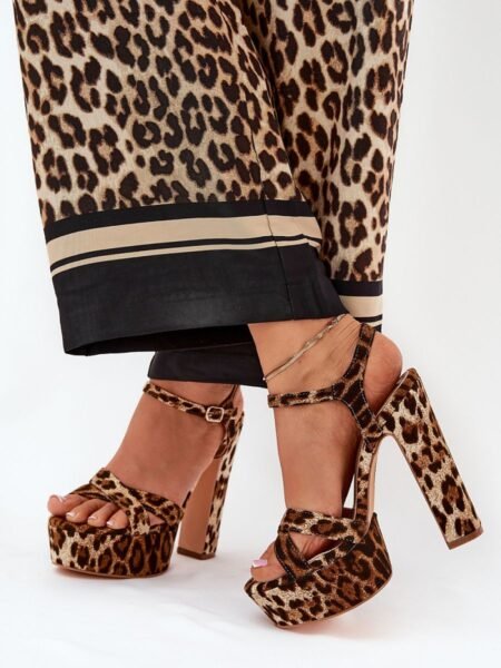 Sandalai su kulnu Step in style  (rudos spalvos) - Šlepetės, basutės, Su kulnu, Su platforma
