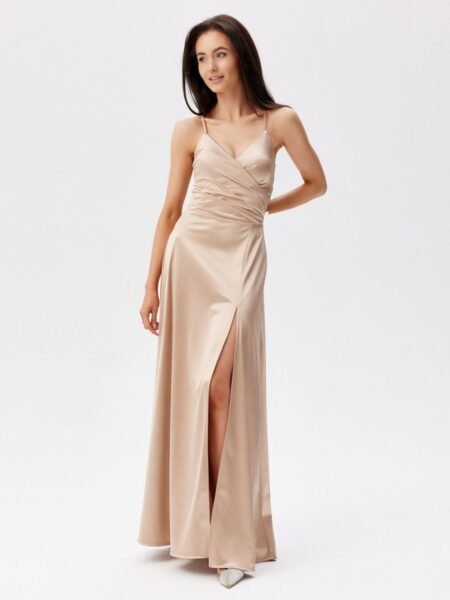 Ilga suknelė Roco Fashion  (smėlio spalvos) - Suknelės, Vakarinės